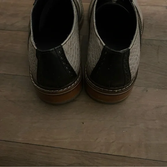 955-/Cole Haan Black:Gray Oxford Leather. Men's Dress Shoes Sz 10 Fits Like 9.5 - Picture 6 of 14